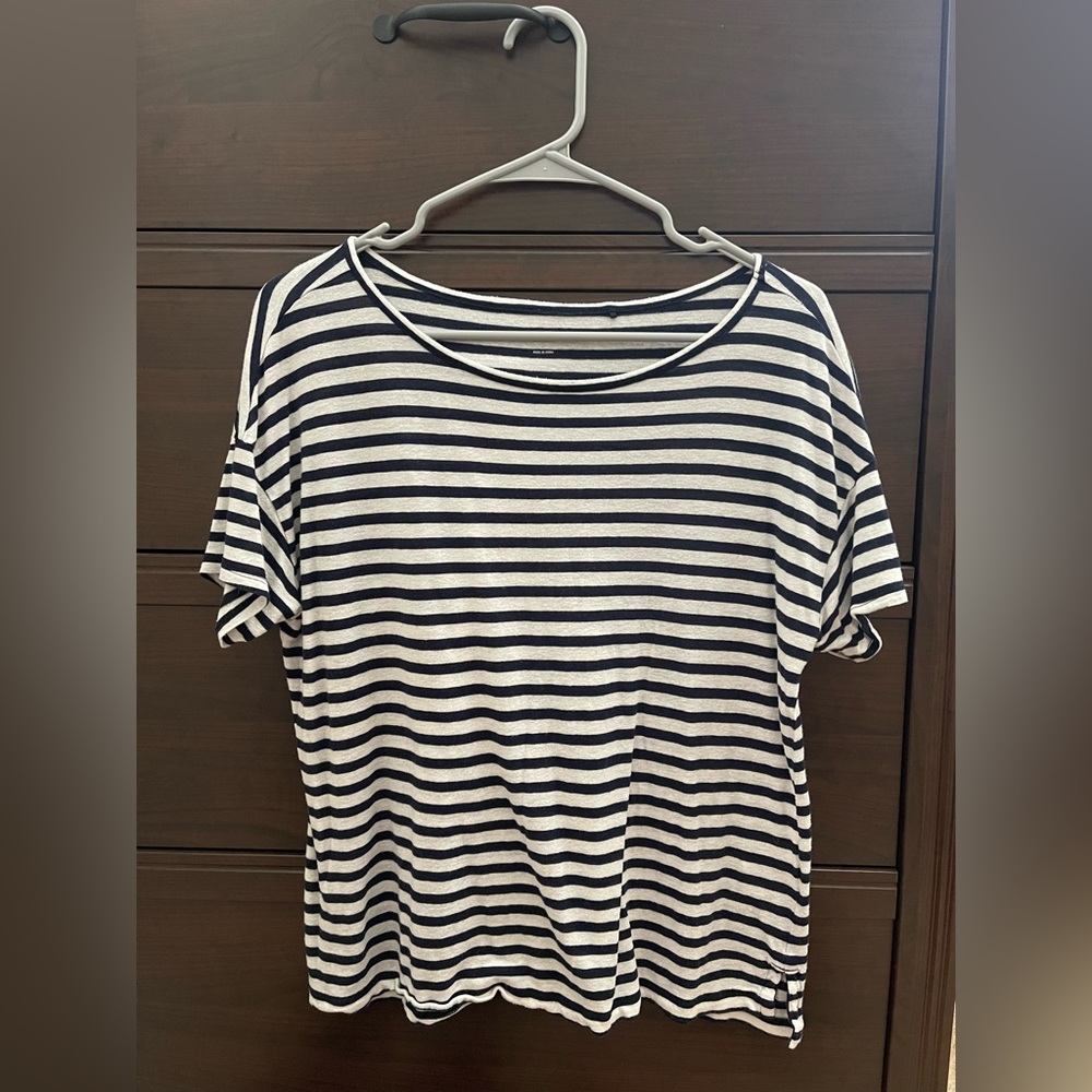 UNIQLO - Navy-Striped Relaxed Tee